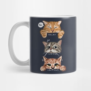 relax, curious, cautious cat Mug